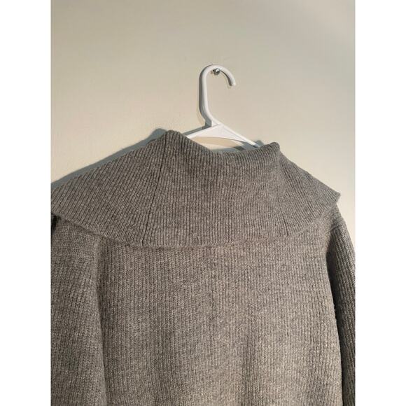 J. Crew Half Zip Stretch Sweater Gray Wool and Alpaca Blend Size Medium - Picture 8 of 12